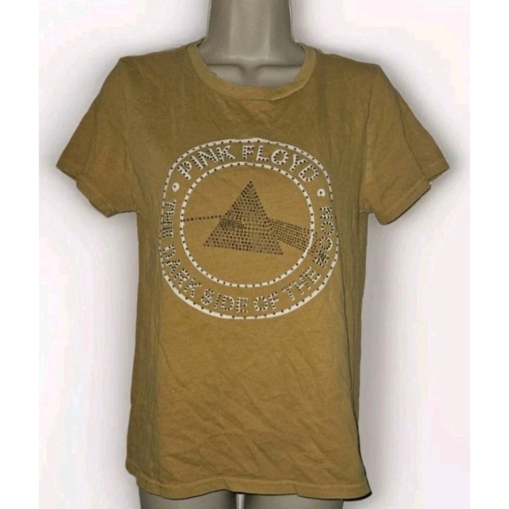 Lucky Brand Pink Floyd Dark Side Of‎ The Moon Women's S Gold Embellished T-Shirt